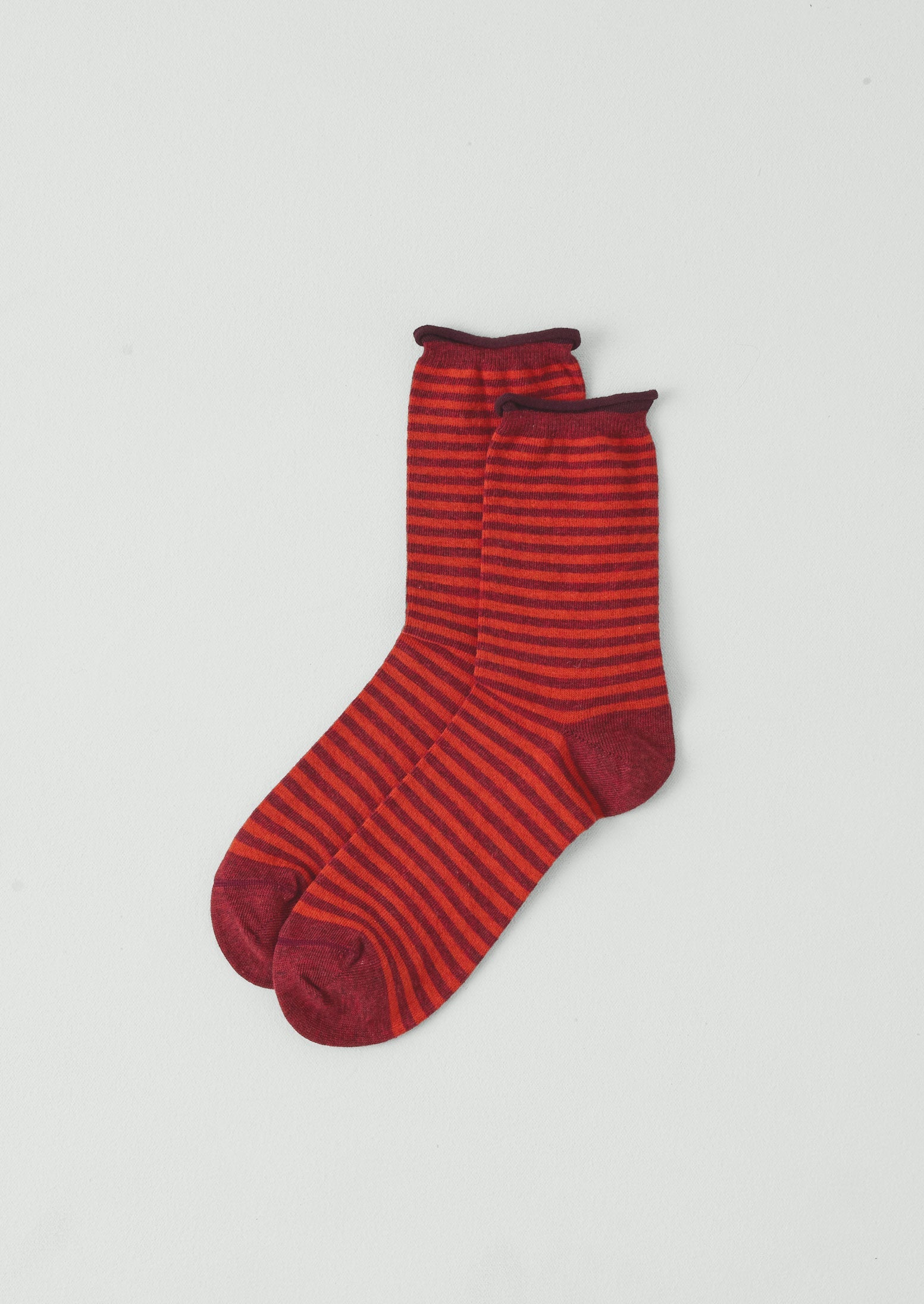Stripe Cotton Cashmere Socks | Berry