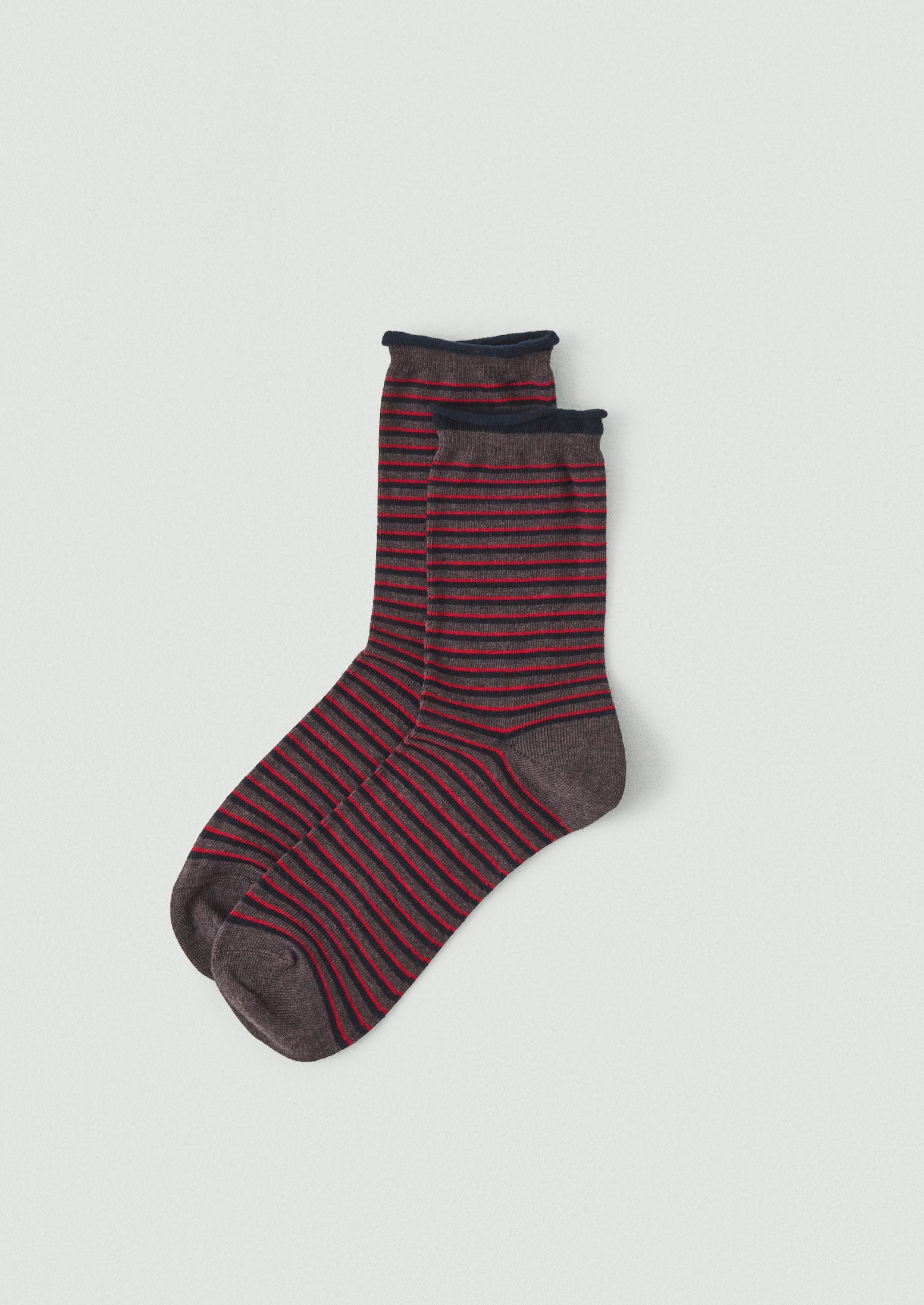 Stripe Cotton Cashmere Socks | Red Multi