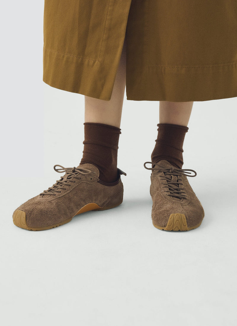 Fine Cotton Cashmere Socks | Chocolate