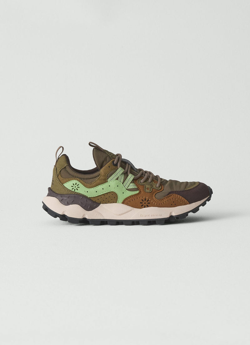 Flower Mountain Yamano Kaiso Panelled Sneakers | Deep Olive