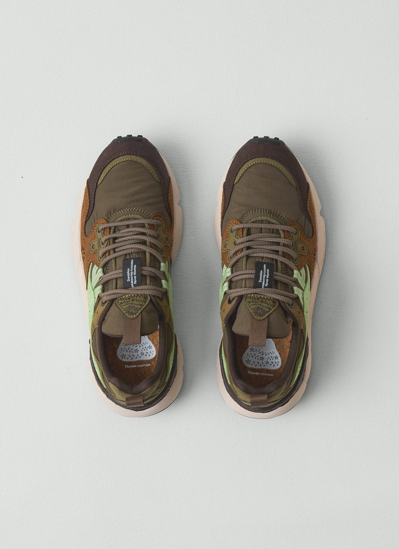 Flower Mountain Yamano Kaiso Panelled Sneakers | Deep Olive