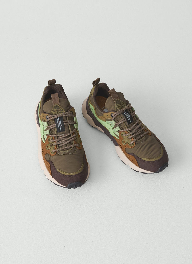 Flower Mountain Yamano Kaiso Panelled Sneakers | Deep Olive