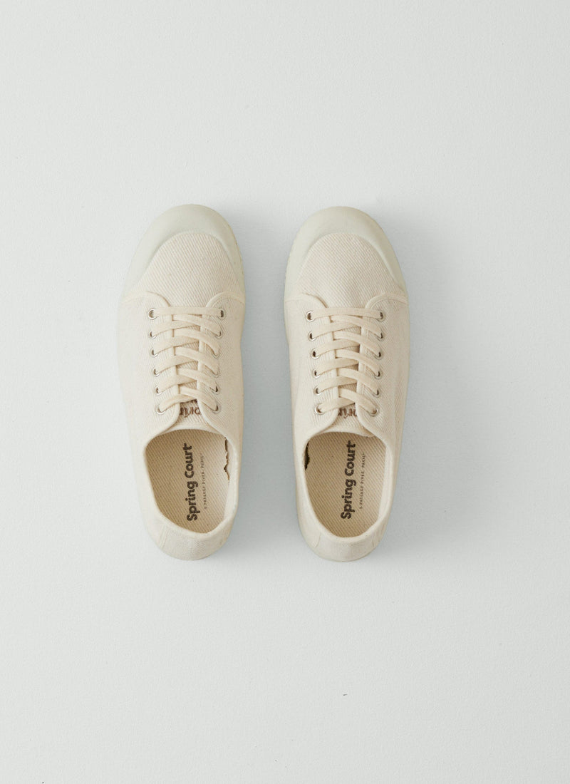 Spring Court Twill Plimsolls | Ecru
