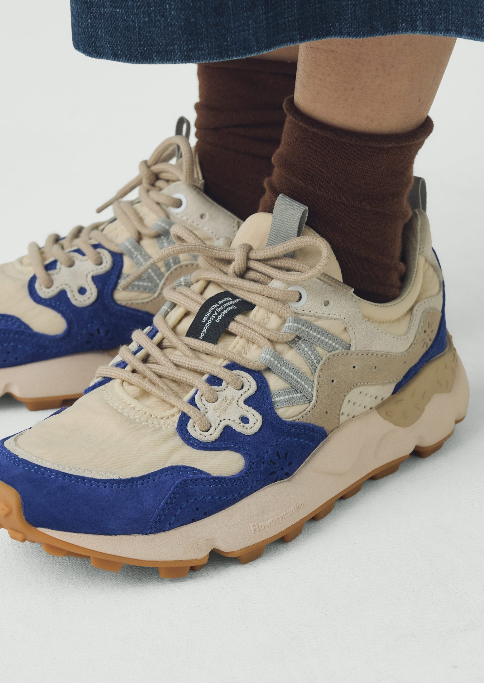 Flower Mountain Yamano Kaiso Trainers | Chalk/Hydrangea Blue | TOAST