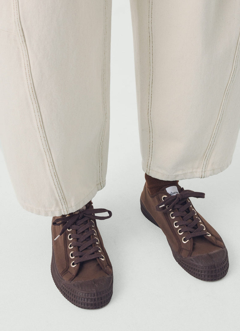 Novesta Star Master Waxed Cotton Plimsolls | Chocolate Brown