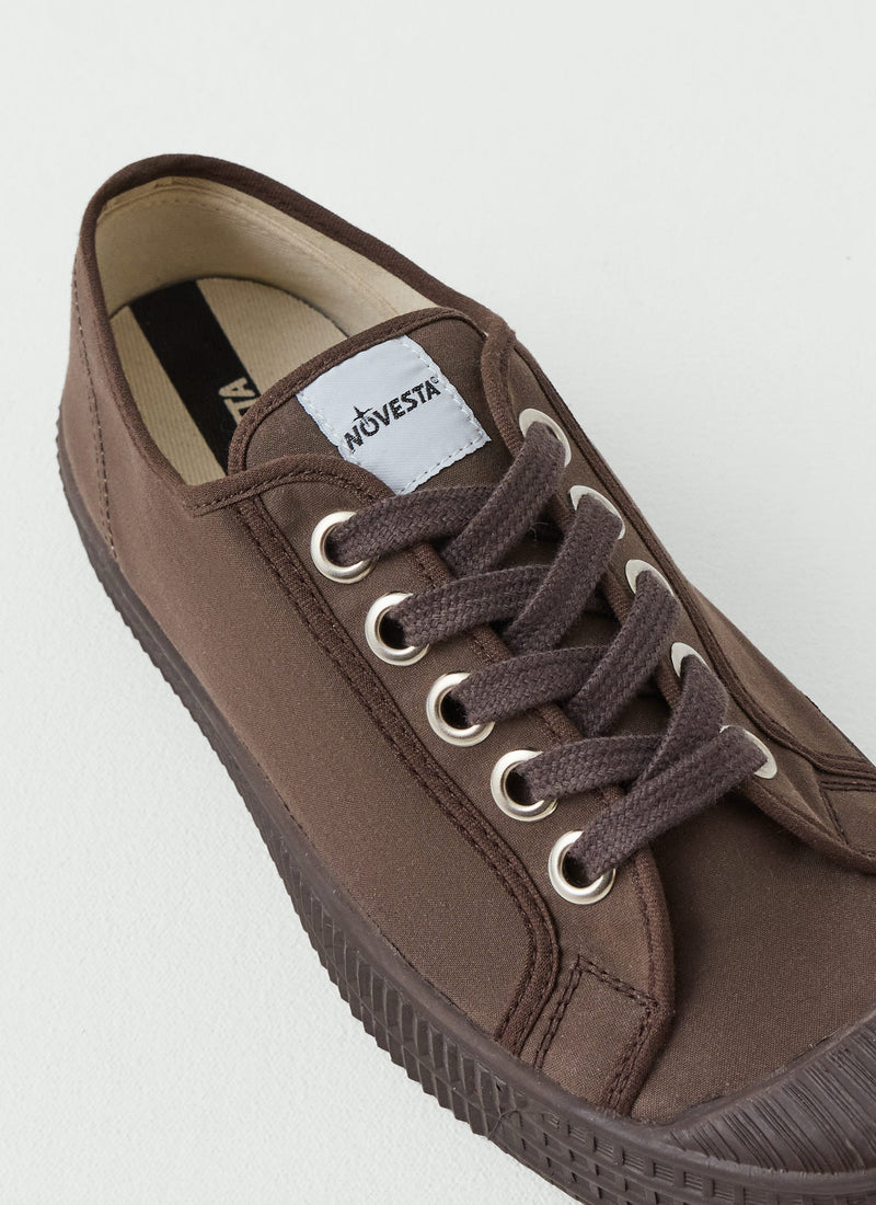 Novesta Star Master Waxed Cotton Plimsolls | Chocolate Brown