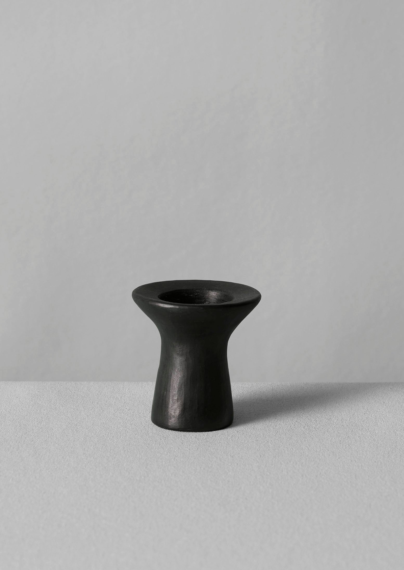 Longpi Stubby Candle Holder | Black Clay | TOAST