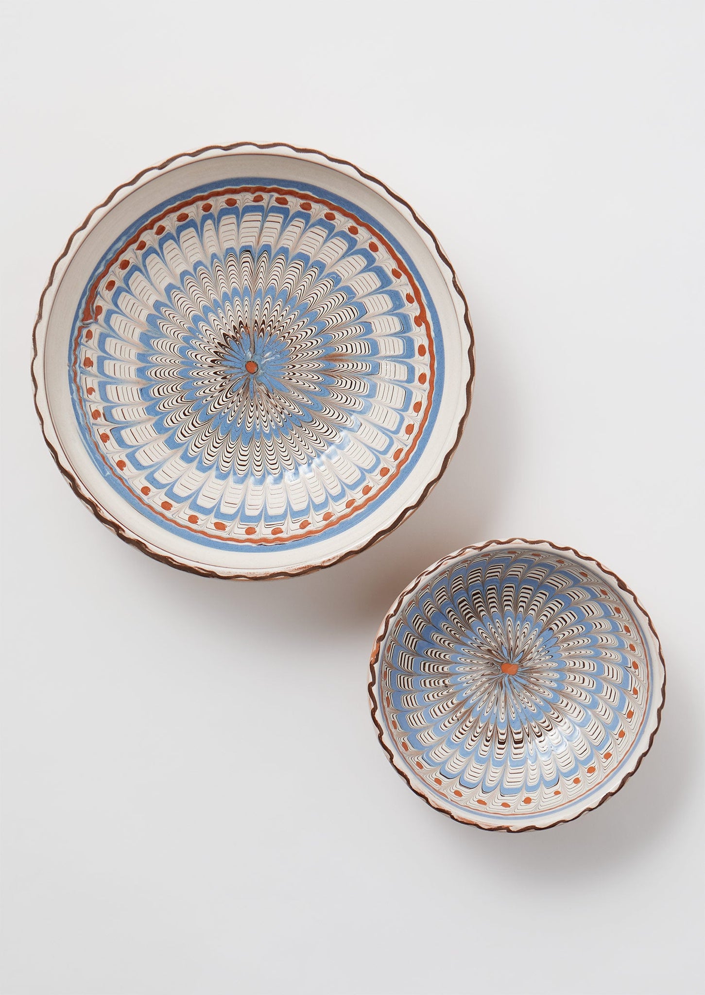 Casa de Folklore Horezu Bowl | Blue/Coral/White