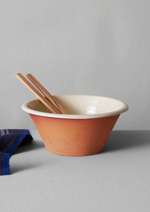 Willow Pottery Salad Bowl | Terracotta/Ecru