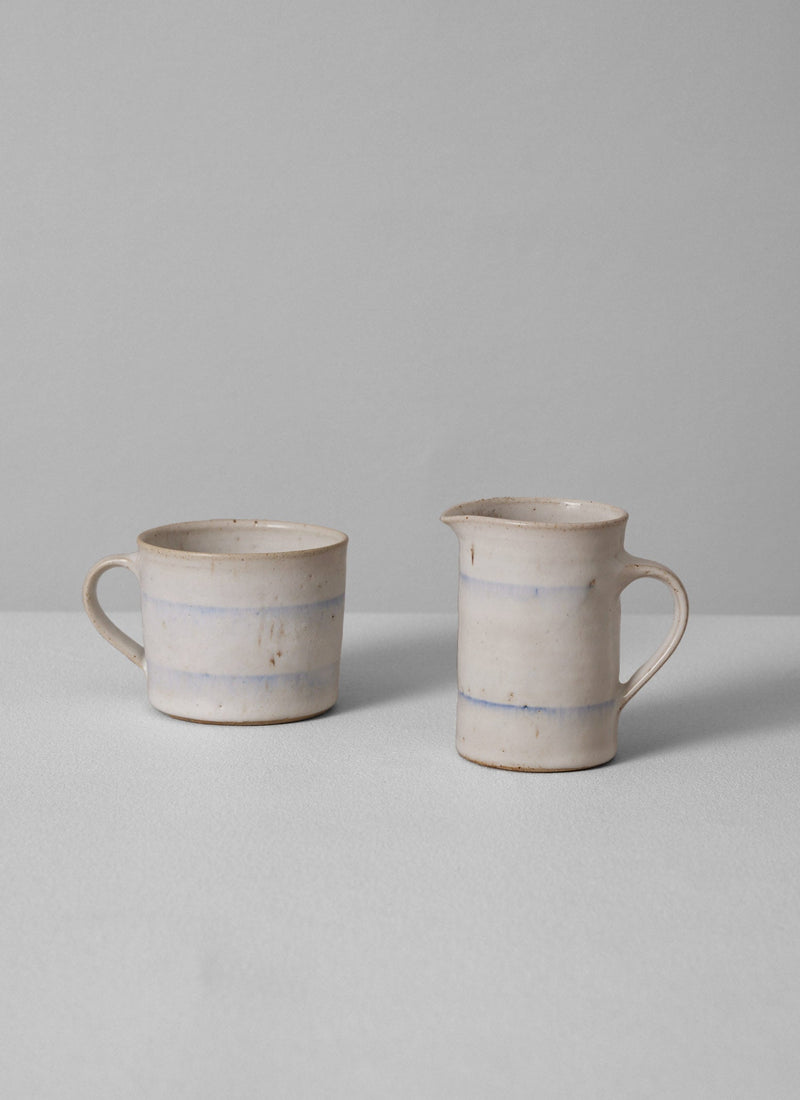 Rya Nicholson Stripe Jug | Chalk/Breeze Blue