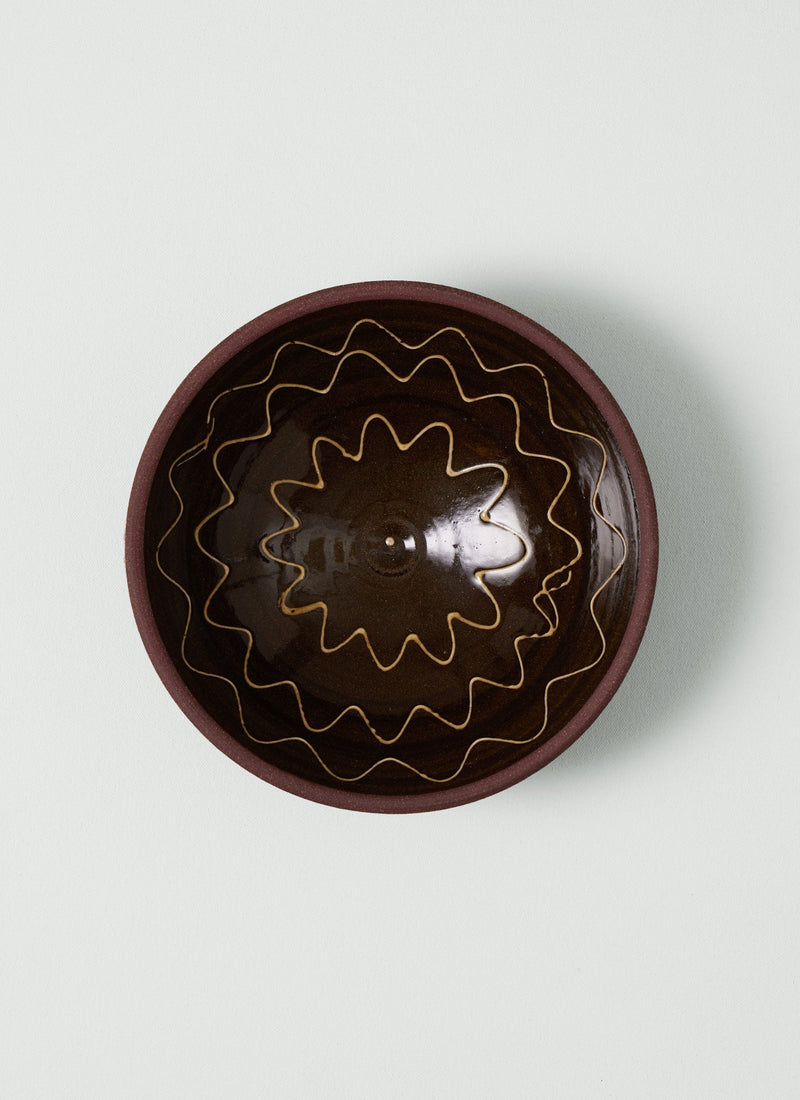 Lily Pearmain Flower Pattern Fruit Bowl | Peat/Terracotta