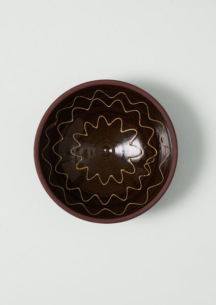 Lily Pearmain Flower Pattern Fruit Bowl | Peat/Terracotta