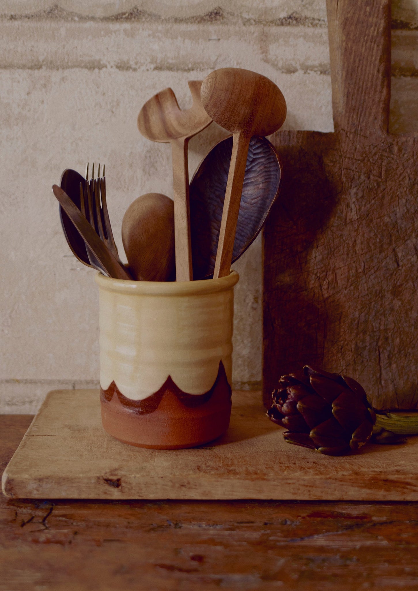 Rob Towler Utensil Holder | Cream/Terracotta