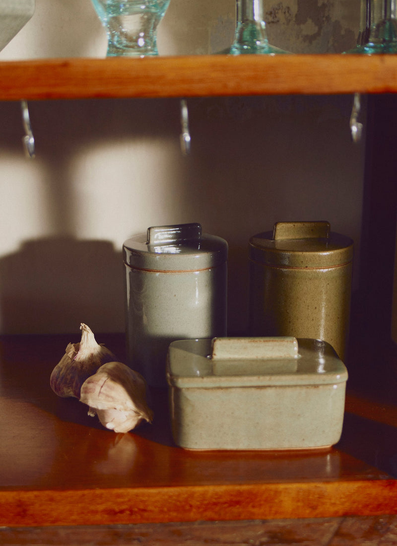 Cisco And The Sun Stoneware Storage Jar | Moss