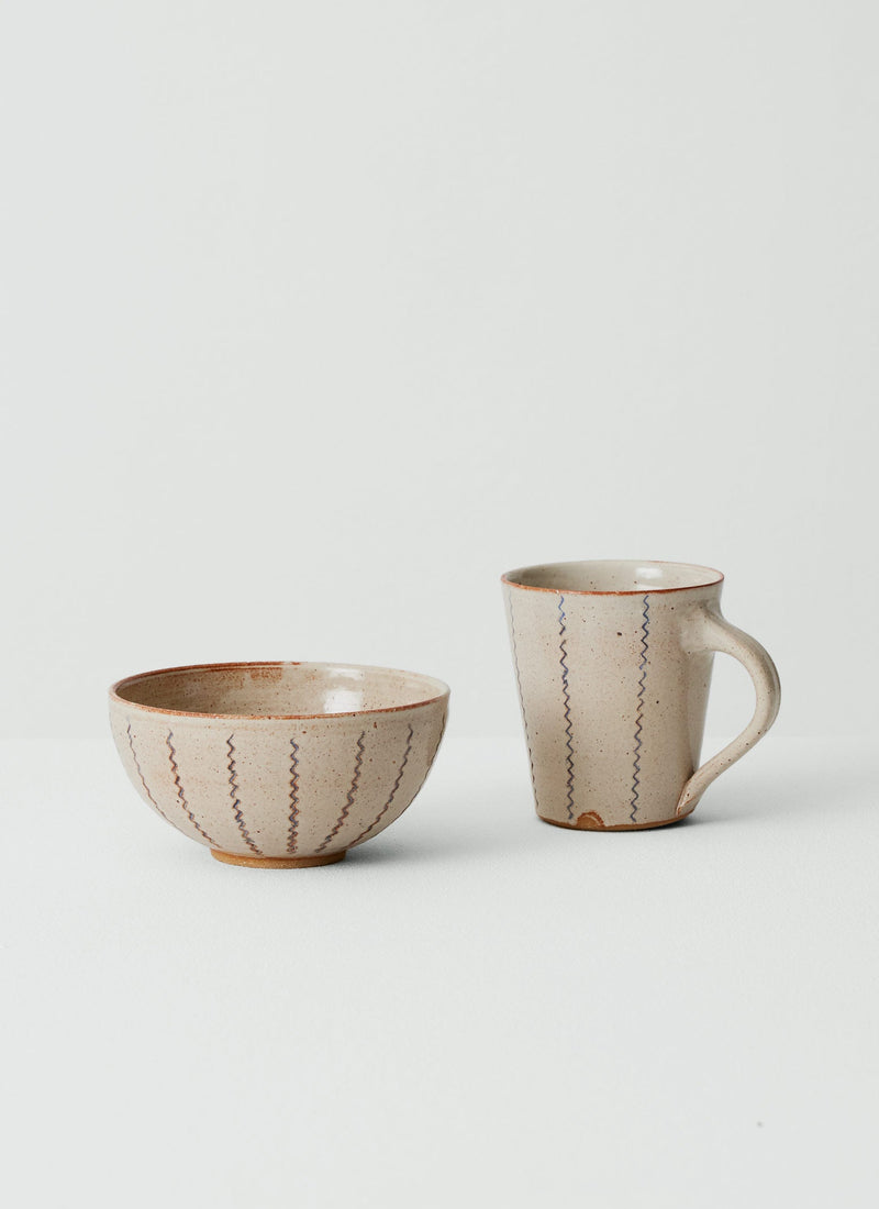 Gilliflower Pottery Zig Zag Bowl | Cream
