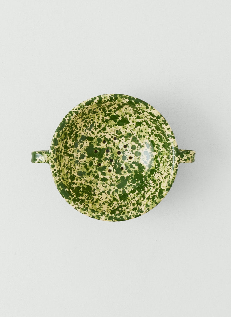 Cortona Splatter Colander | Cream/Leaf
