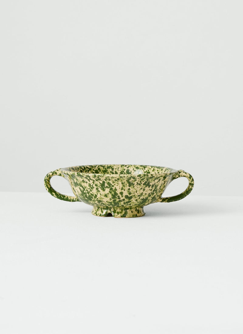 Cortona Splatter Colander | Cream/Leaf