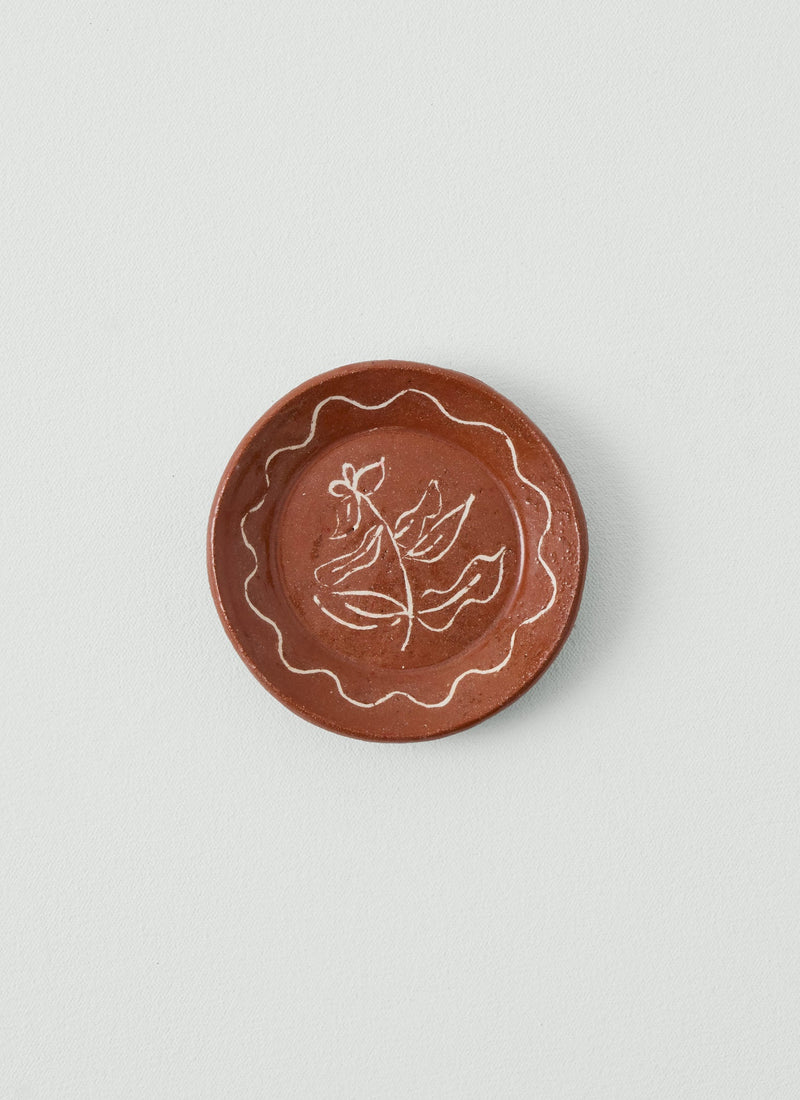 Celia Wood Basil Trinket Dish | Terracotta/Basil