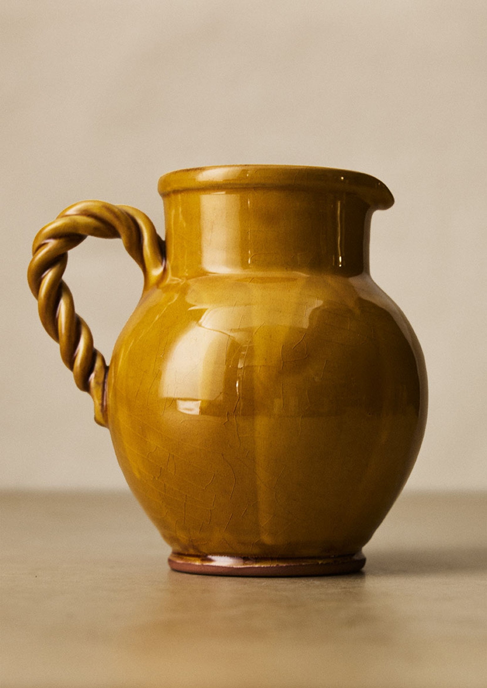 Poterie Barbotine Twisted Pitcher | Honey | TOAST