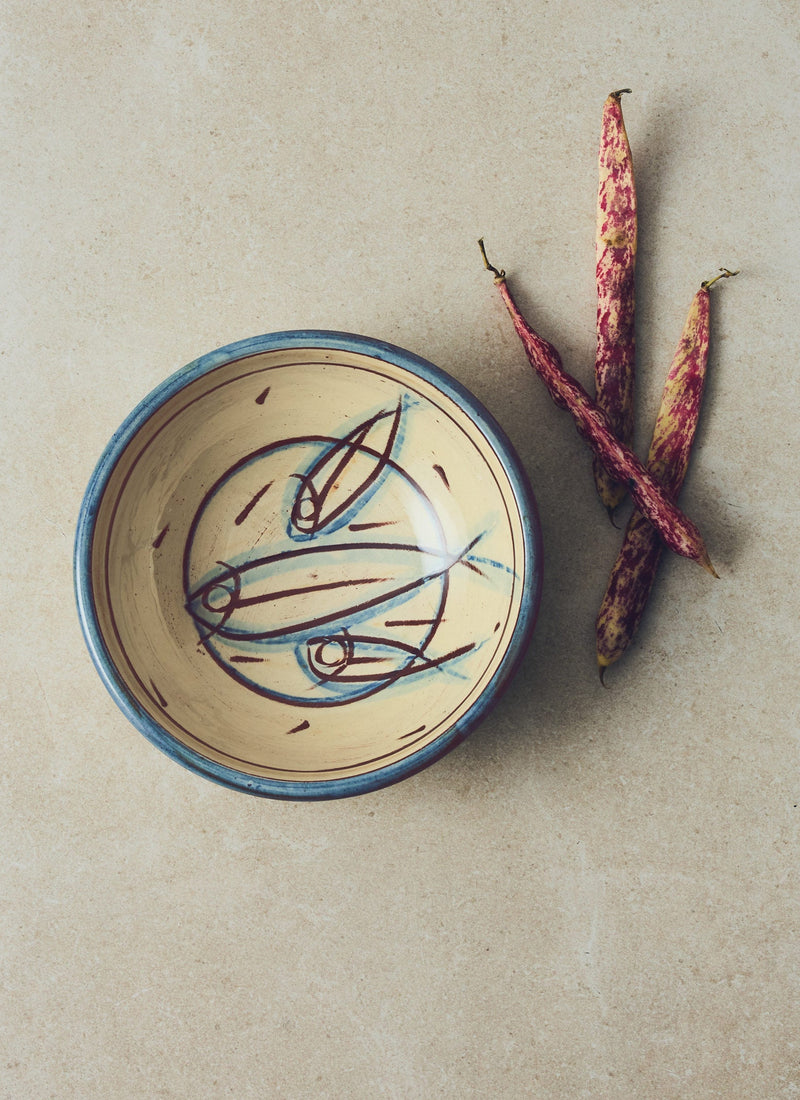 Jennifer Hall Sardine Salad Bowl | Cream/Blue