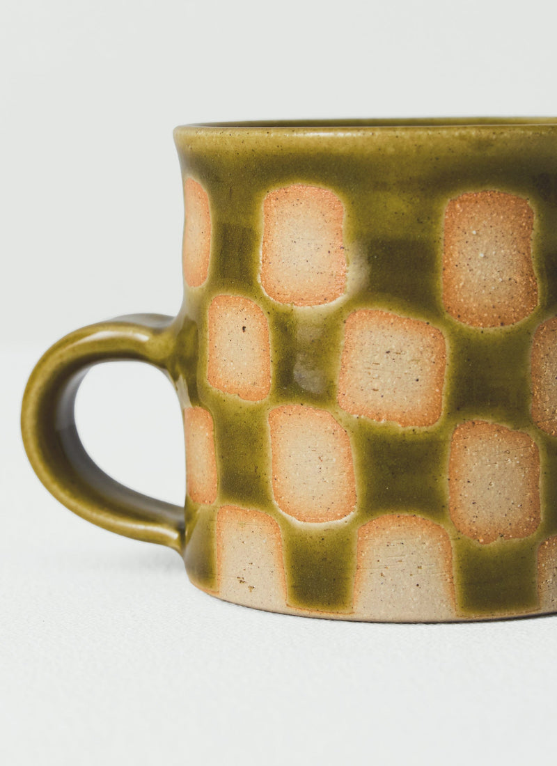 Edmund Davies Checkerboard Mug | Olive