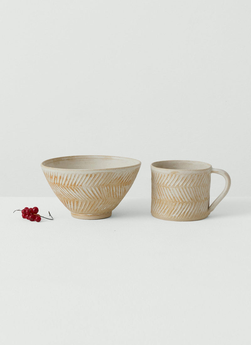 Elke Lucas Carved Bowl | Cream