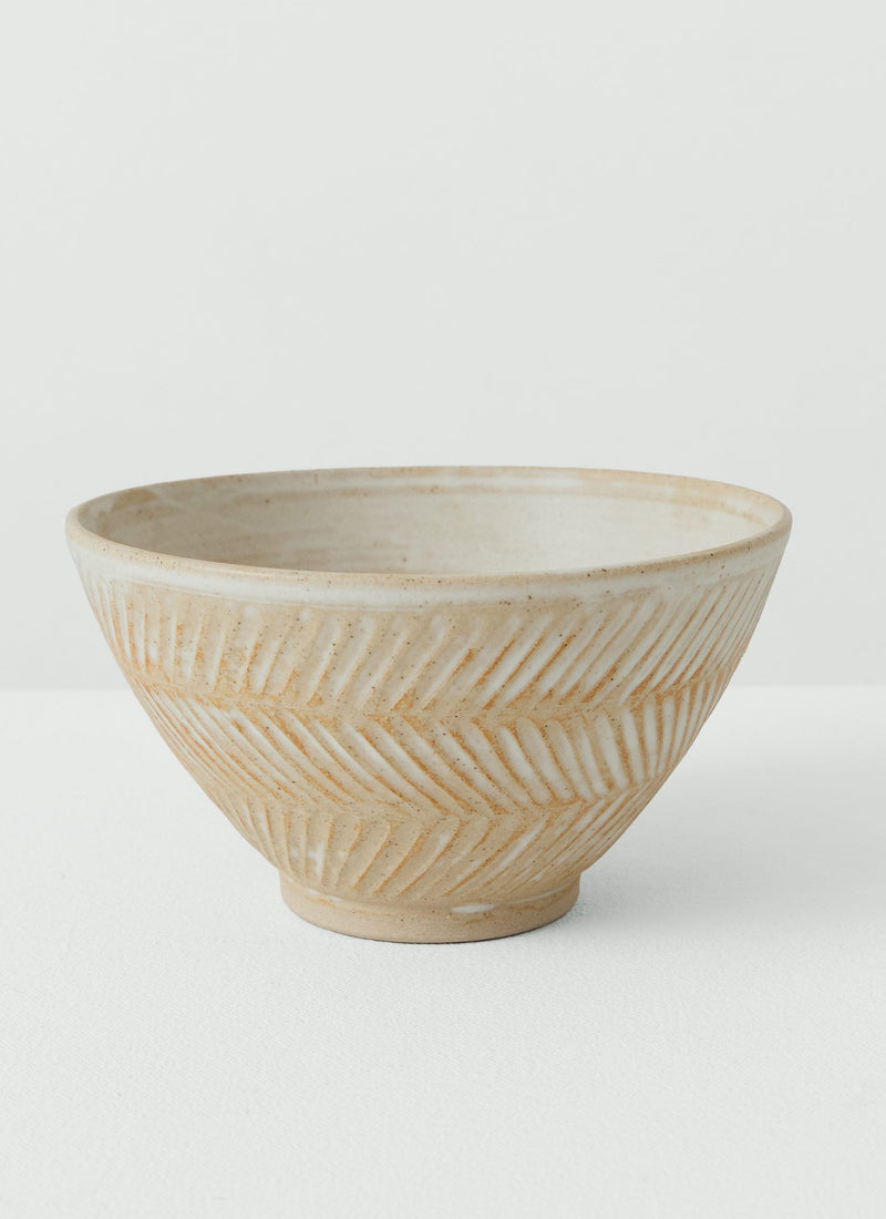 Elke Lucas Carved Bowl | Cream