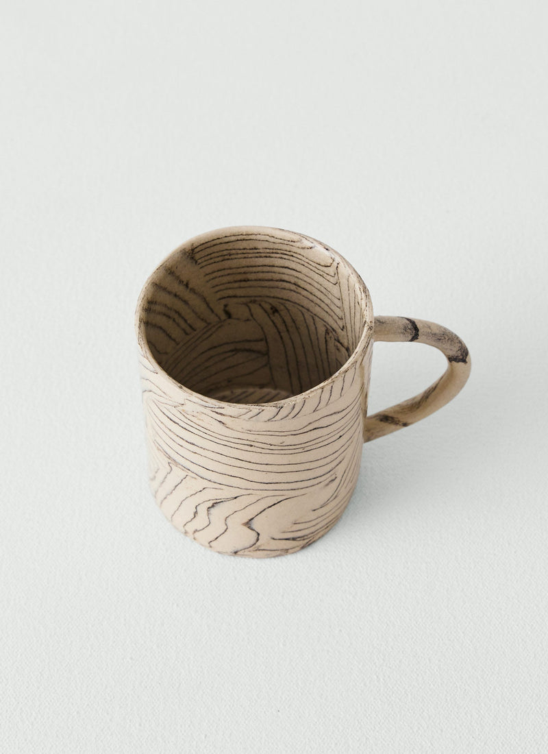 Fern Taylor Striped Nerikomi Mug | Off White/Black