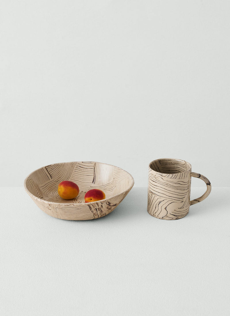 Fern Taylor Striped Nerikomi Bowl | Off White/Black