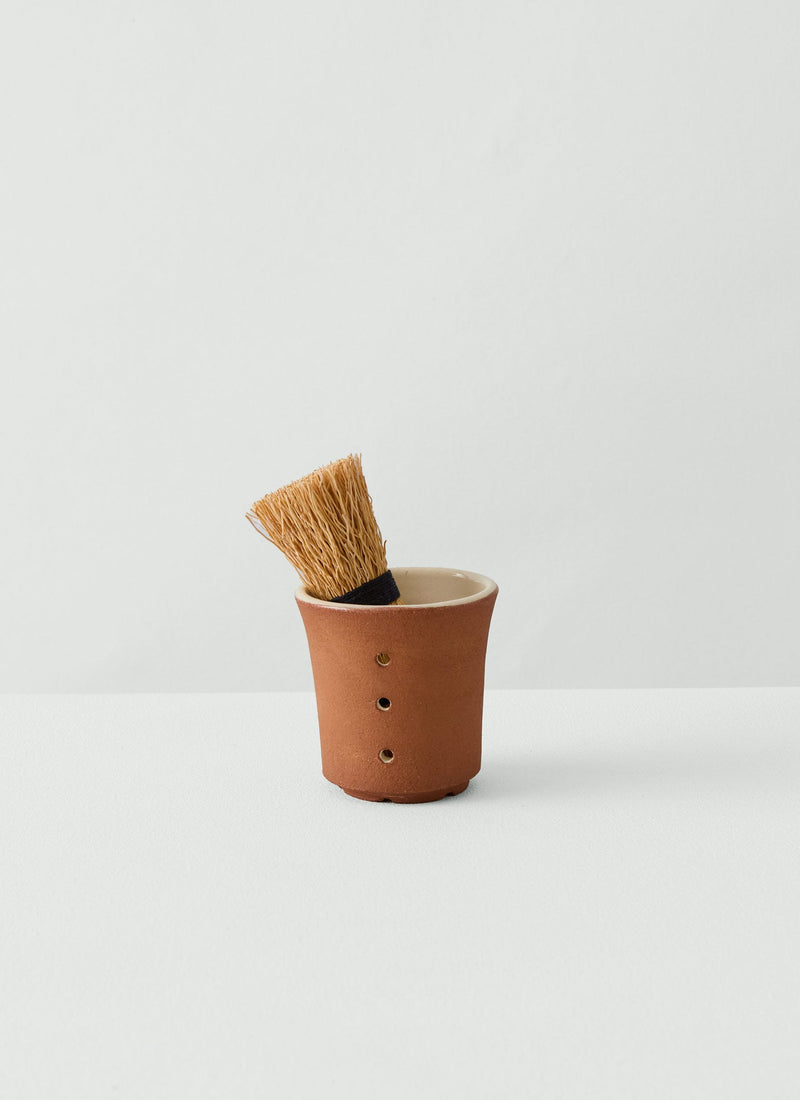 Willow Pottery Kitchen Tidy Pot | Terracotta/Ecru