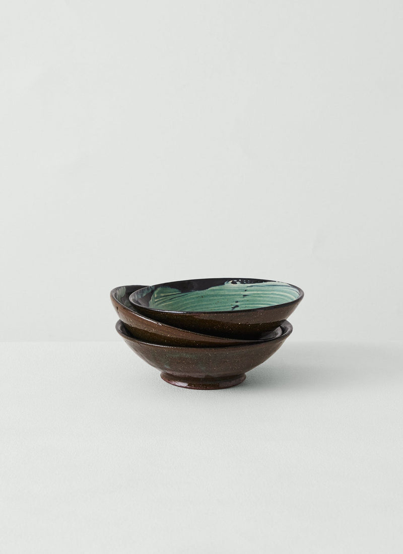 US Kat Wheeler Slipware Bowl | Ink/Dove