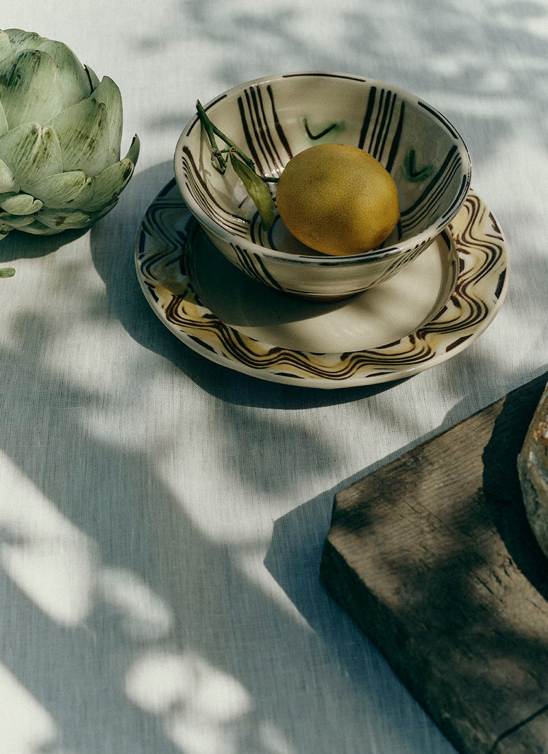 Matt Grimmitt Slipware Plate | Pale Yellow/Cream