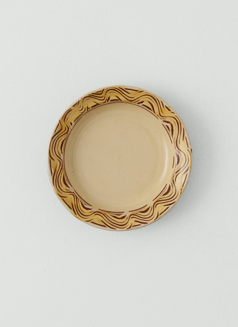 Matt Grimmitt Slipware Plate | Pale Yellow/Cream