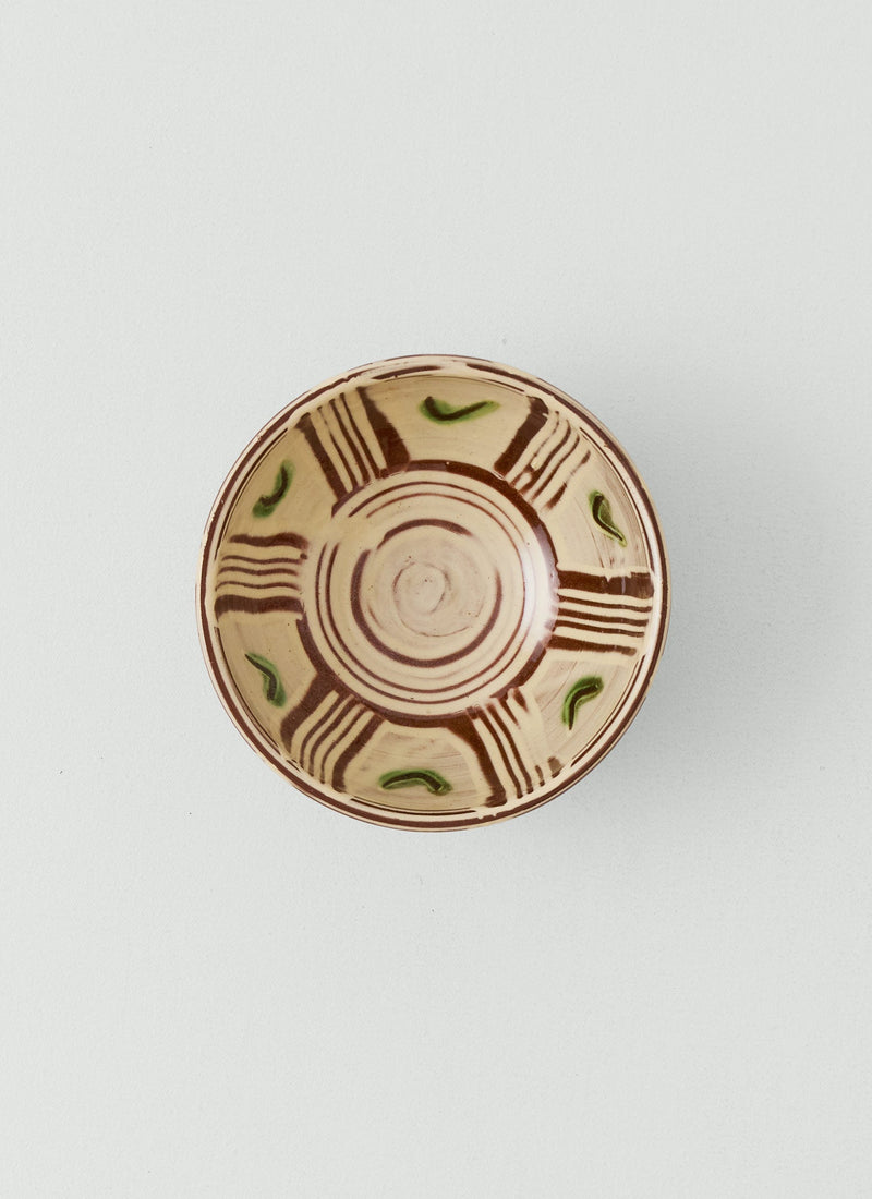 Matt Grimmitt Slipware Bowl | Cream/Leaf
