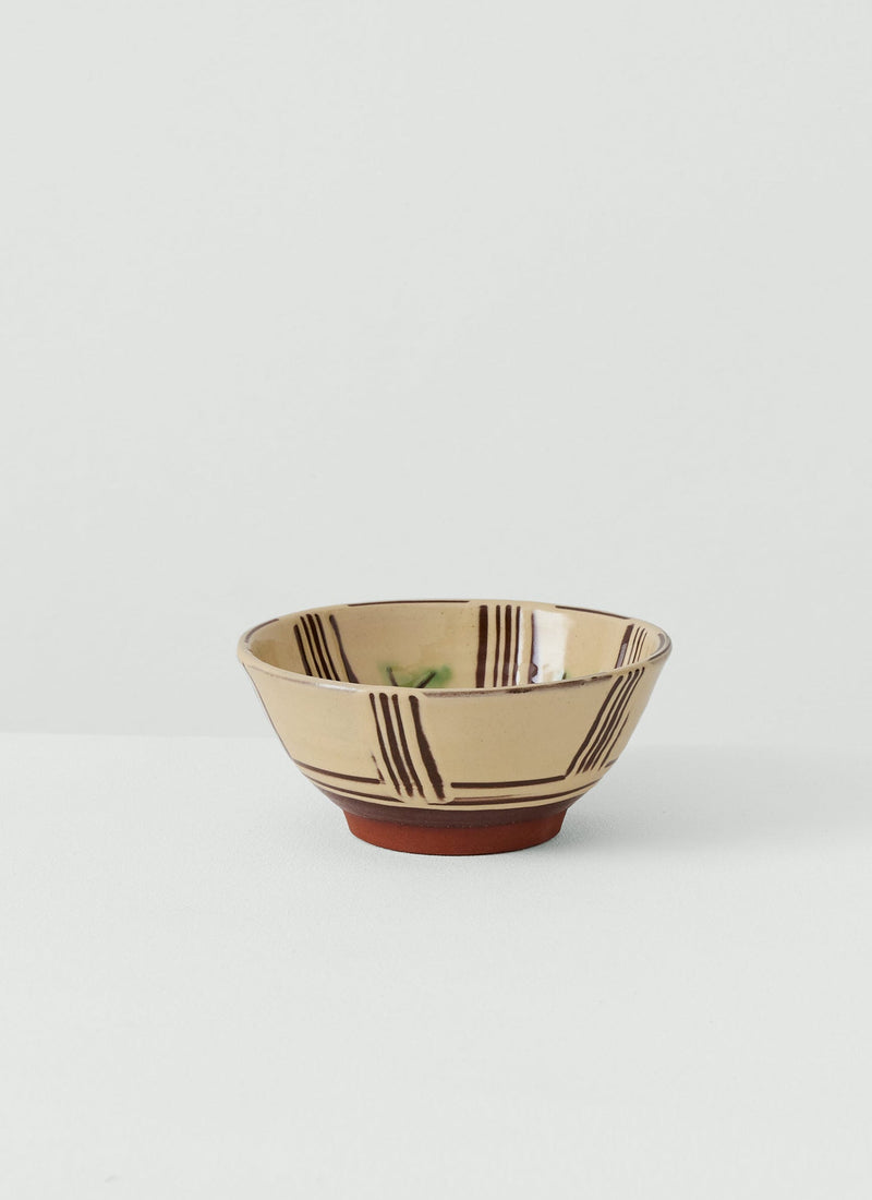 Matt Grimmitt Slipware Bowl | Cream/Leaf