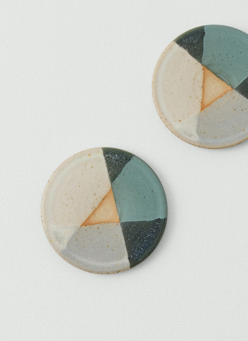 Liz Vidal Dipped Coaster Set | Jade/Grey