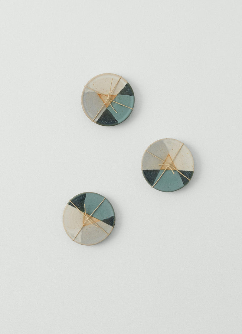 Liz Vidal Dipped Coaster Set | Jade/Grey