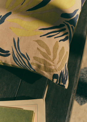 Painterly Floral Linen Pillow Cover | Sherbet/Sage