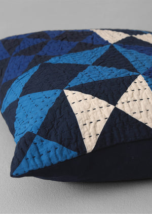 Kite Patchwork Pillow Cover | Mixed Blues