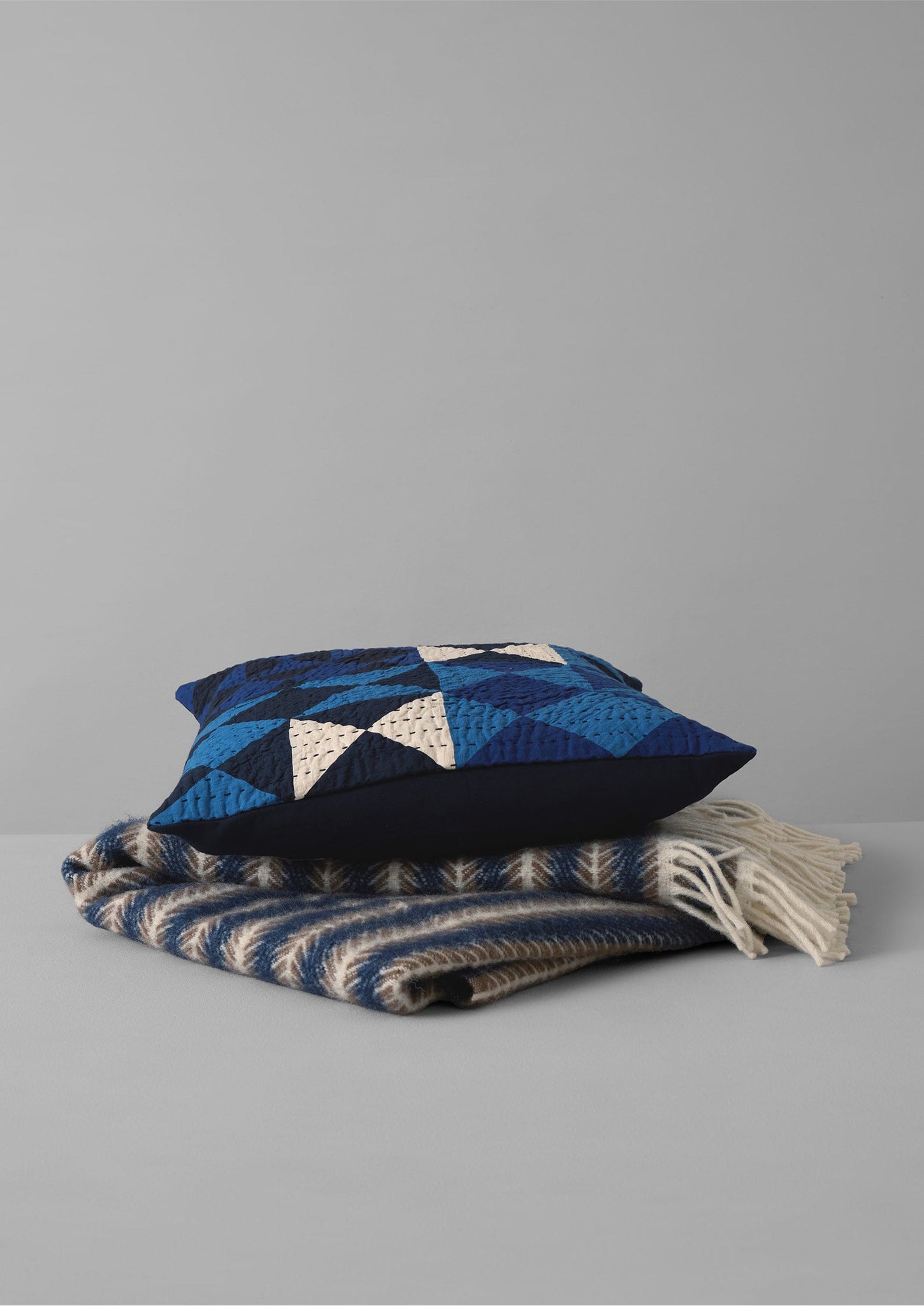 Kite Patchwork Pillow Cover | Mixed Blues