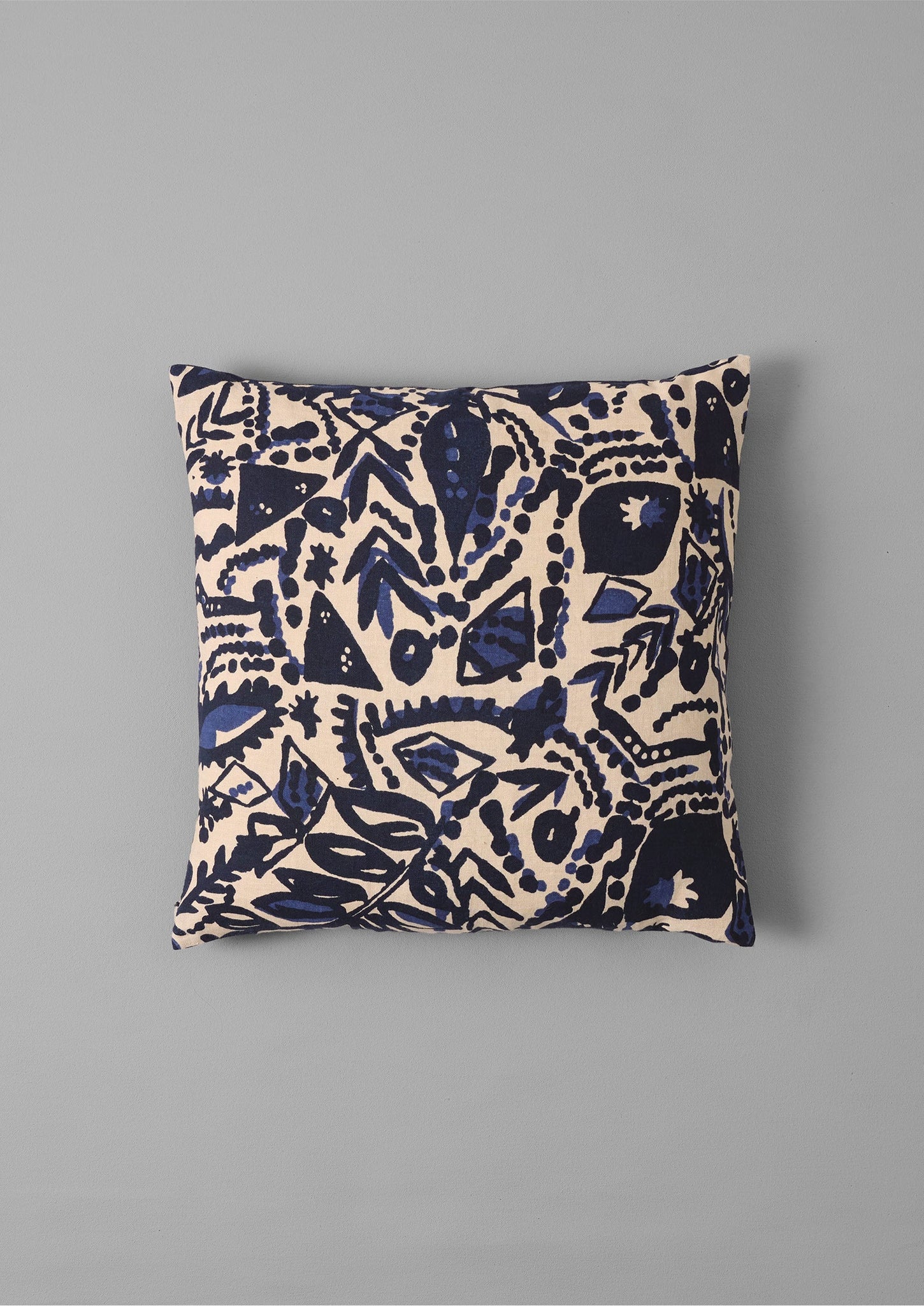 Moriko Print Pillow Cover | Ecru/Indigo