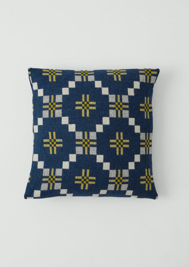 Melin Tregwynt Cushion Cover | Midnight/Citrus