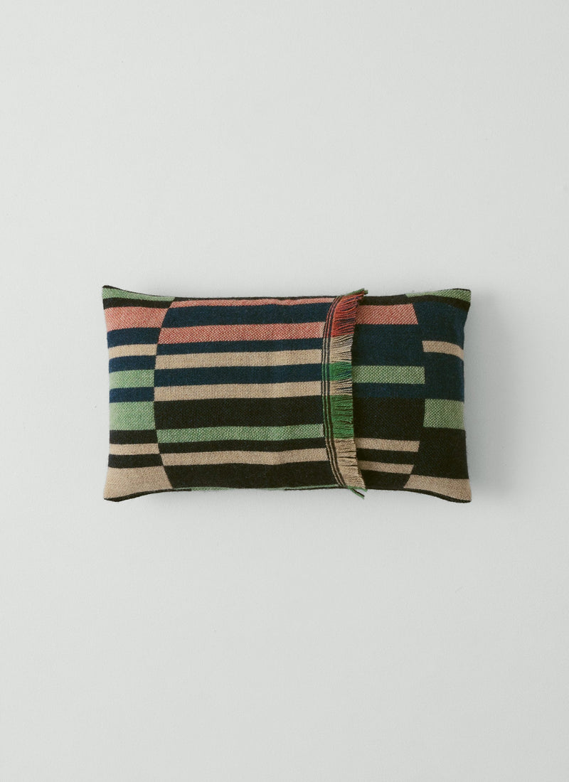Bristol Weaving Mill Block Stripe Pillow Cover | Deep Blue/Fern