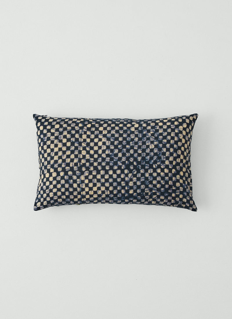 Batik Embroidered Pomegranate Pillow Cover | Provencal Blue