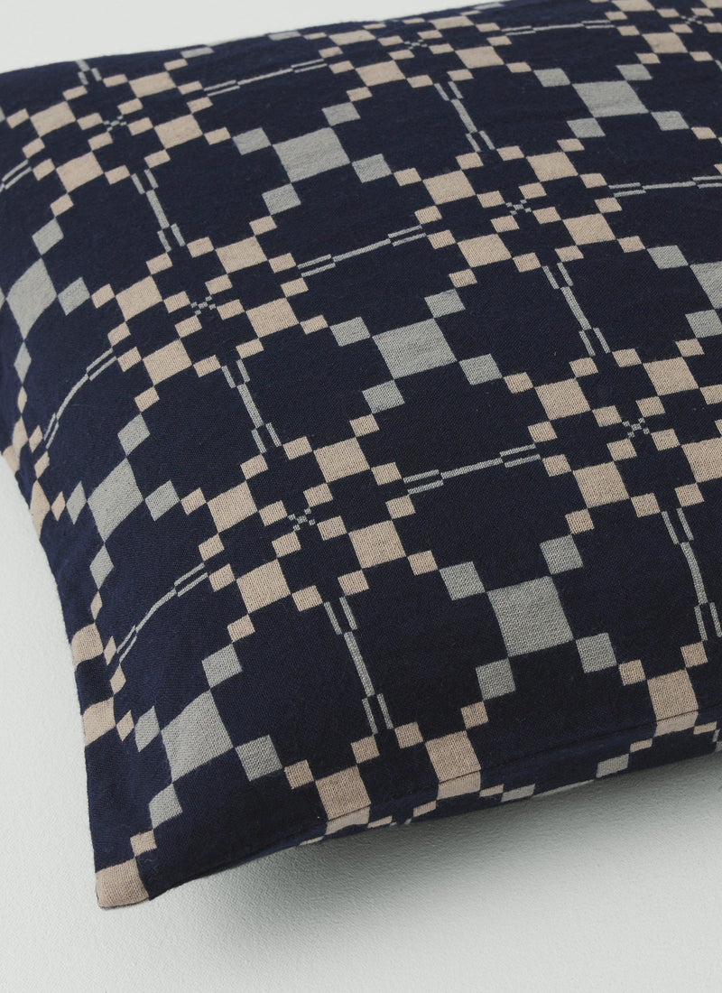 Lattice Cloth Pillow Cover | Indigo