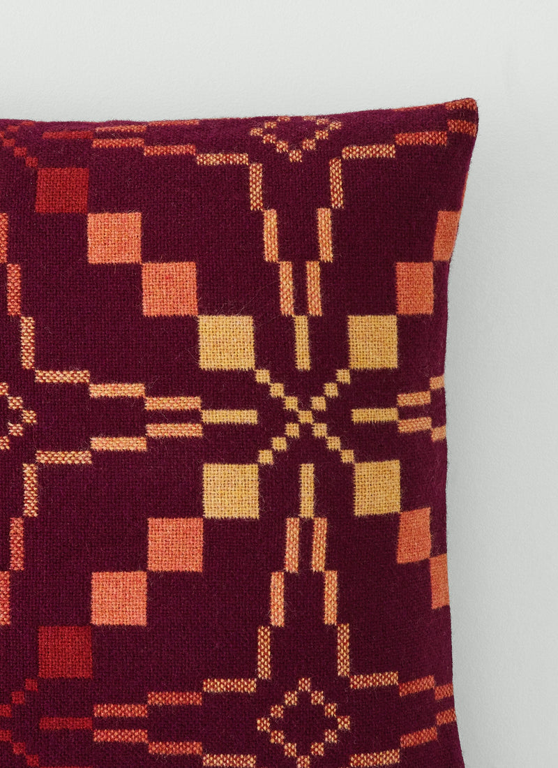 Melin Tregwynt Vintage Star Pillow Cover | Plum/Spice