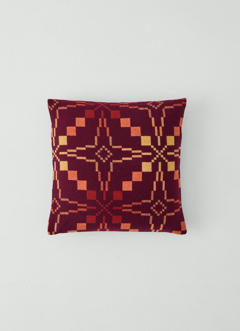 Melin Tregwynt Vintage Star Pillow Cover | Plum/Spice