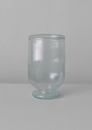 Hand Blown Footed Vase | Clear
