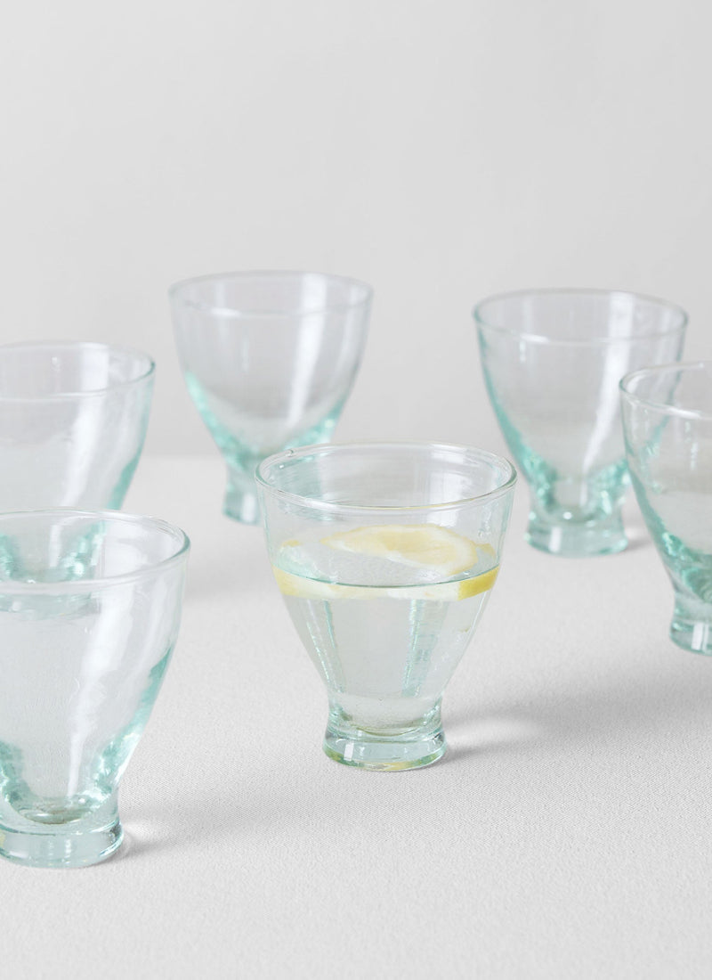 Mini Fluted Moroccan Glasses Set | Clear