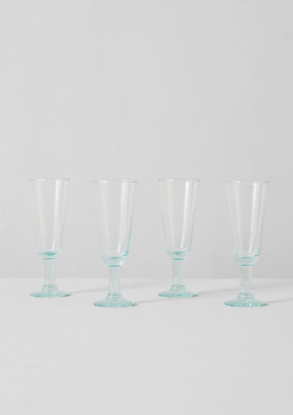 Recycled Bolivian Champagne Glasses Set | Clear